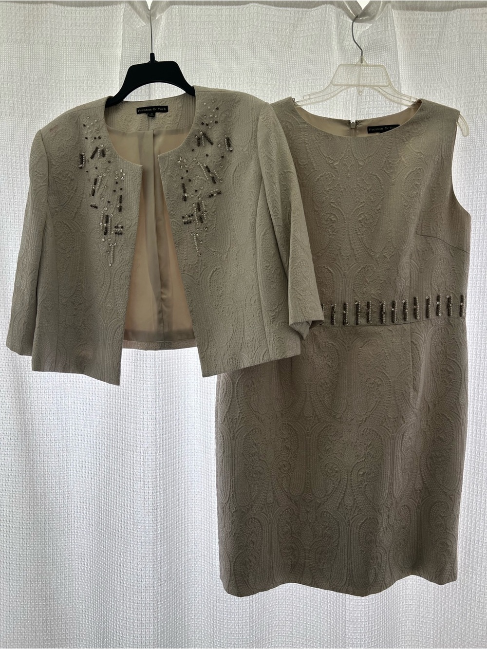 Preston & York Embellished Pencil Skirt Dress with Cropped Jacket